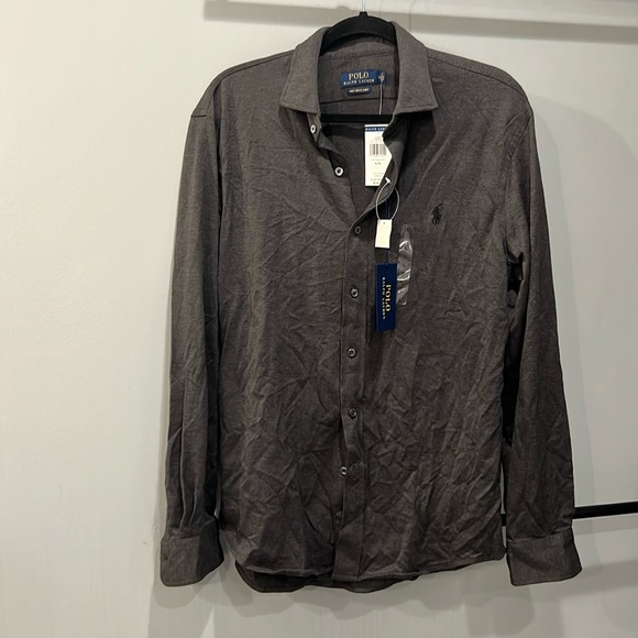 Polo Ralph Lauren | Shirts | Polo Ralph Lauren Knit Button Dress Shirt Size  Large Grey New With Tags | Poshmark
